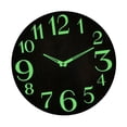 thumbnail image 3 of Reloj de pared luminoso Luz nocturna silenciosa Funciona con pilas Decorativo Circular Estilo rústico 12 '' / 30 cm Madera para cocina Sala de estudio EstiloD Colco reloj de pared silencioso, 3 of 7