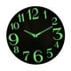 Horloge Murale Lumineuse à Faible Bruit Veilleuses en Bois de Style Rustique Circulaire pour la Cuisine de l'Hôtel Décoration Intérieure de Chambre à Coucher Extérieure Style – image 3 sur 7