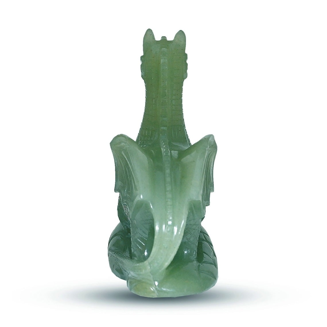 5.5 Inch Green Aventurine Dragon Figurine Sculpture for Home Decor