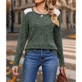 thumbnail image 4 of Camisas de Larga y Cuello Redondo para Mujer, Corte Holgado, Estilo Túnica Informal Elegante, Suéter, Ropa de Otoño e Invierno Verde L, 4 of 10