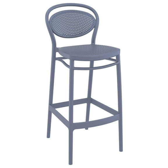 Compamia Marcel Contemporary Resin Indoor Outdoor Bar Stool Dark Gray