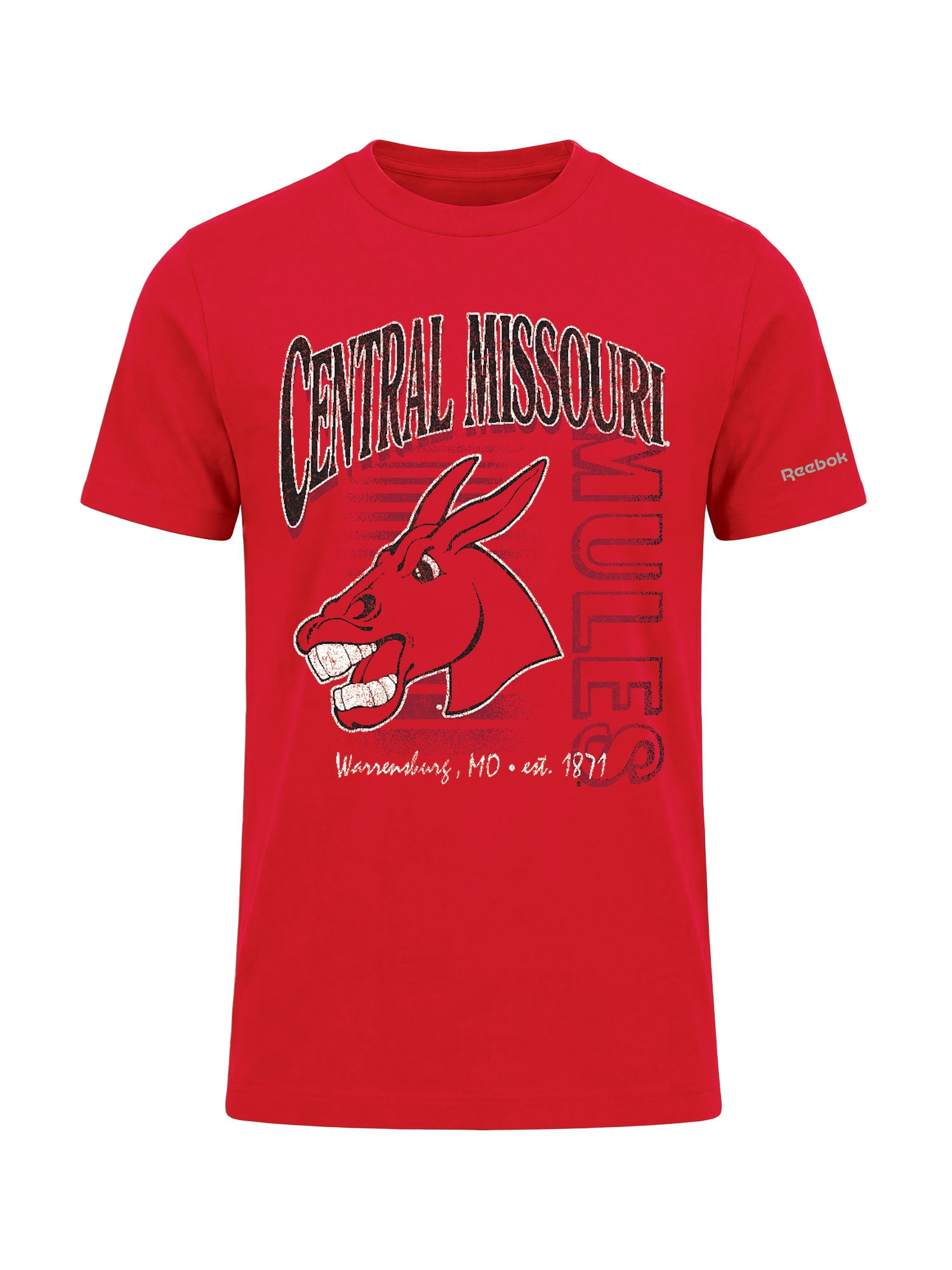 Central Missouri Mules Reebok Mens Crew Neck Short Sleeve T-Shirt