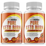 2 Pack - Pure Keto Burn for Weight Loss with Advanced Fat Burn Raspberry Ketones - 120 Capsules