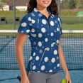 thumbnail image 3 of Aplkyhs Blue Women's Golf Shirt Tennis Shirts Breathable Fabric Golf Tennis Shirts Machine Washable Keep Cool in Hot Weather Soft and Comfortable Moisture Wicking, 3 of 7