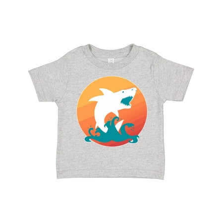 

Inktastic Shark with Orange Sunset Gift Toddler Boy or Toddler Girl T-Shirt