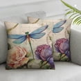 thumbnail image 2 of Nawypu  Vintage Floral Throw Pillow Covers Set of 2 Dragonfly Butterfly Decorative Cushion Case for Home Sofa Couch Chair Bedroom, 2pcs, 2 of 6