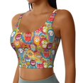 thumbnail image 2 of Balery Boho Cute Owls Sujetadores deportivos con espalda cruzada para mujer, acolchados, sin costuras, de alto impacto, ideales para yoga, gimnasio, entrenamiento y fitness.-X-Large, 2 of 8
