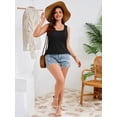 thumbnail image 4 of SHOWMALL 2 Pack Plus Size Tank Tops for Women, Comfy Curved Hem Sleeveless Summer T-Shirts, Casual Everyday Tops -Black & Gray 1X, 4 of 8