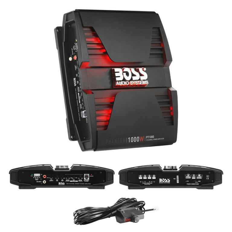 BOSS Audio Systems PT1000 Phantom Series 1000W 2 Channel Vehicle Audio Amplifier, Black BOSS Audio Systems PT1000 Phantom Series 1000W 2 Channel Vehicle Audio Amplifier, Black