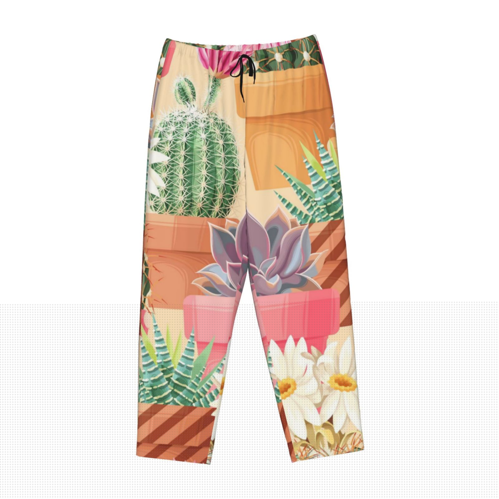thumbnail image 4 of Sigee Succulent And Cactus Print Women's Soft Pajama Pants - Breathable and Comfortable Lounge Sleep Bottoms with Elastic Waistband and Pockets-Large, 4 of 9