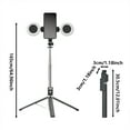 thumbnail image 2 of 6 In 1 Selfie Stick With Fill Light 6 In 1 Wireless Selfie Stick Phone Tripod & Selfie Stick Selfie Stick Fill Light Selfie Stick With Remote And Double Fill Light Large Clips for Paperwork Vise Stand, 2 of 3