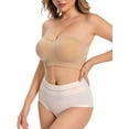 thumbnail image 4 of BadPiggies Women's Strapless Bra Non-Slip Wireless Comfort Bandeau Bras MultiWay Plus Size Seamless Bralette, 4 of 9