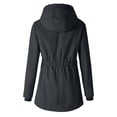 thumbnail image 5 of vdgthytj Fleece Jacket Women Waterproof Full Zip Button Drawstring Hooded Jackets Winter Warm Casual Rain Jacket with Pockets(X-Large,Black), 5 of 7