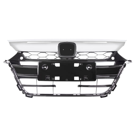 For 2018-2020 Honda Accord Front Bumper Upper & Lower Grille Grill Chrome Black