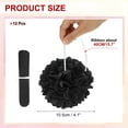 thumbnail image 2 of 4inch Tissue Paper Pom Poms, 12PCS Pom Poms Paper Flowers Ball Tissue Paper Flowers for Wedding Bridal Shower Birthday Bachelorette Party Backdrop Decoration, Black, 2 of 6