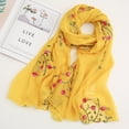 thumbnail image 1 of Bufanda de seda bordada con flores de gasa para mujer, chal protector solar de viaje de moda, 1 of 5