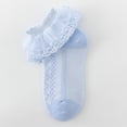 thumbnail image 2 of Whouriu Tween Girls Lace Ruffle Socks Soft Polyester Mesh Breathable Summer Casual Dress Socks, 2 of 4