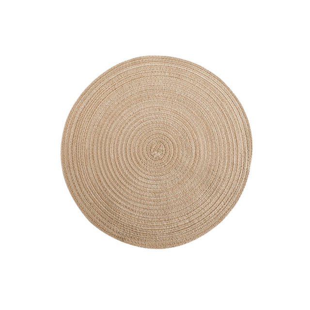 Hyasfey Round Placemat Modern Solid Color Heat-Resistant Non-slip Heat Insulation Dining Table Protection Decoration Pad Coaster Kitchen Supplies