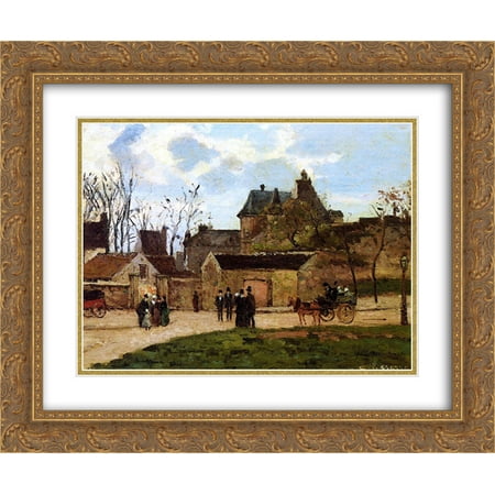 Camille Pissarro 2x Matted 24x20 Gold Ornate Framed Art Print 'The Court House, Pontoise'