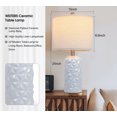 thumbnail image 4 of 22 inch Ceramic Table Lamp White Beside Lamps for Bedroom Living Room Modern Farmhouse Nightstand Lamp for End Table Office Dorm, 4 of 11