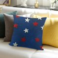 thumbnail image 3 of PRATYUS  Patriotic 4th of July Pillow Covers Memorial Day Pillowcase Outdoor Independence Day Decor for Couch Sofa Linen Red Blue Stars Design 20x20in, 3 of 5