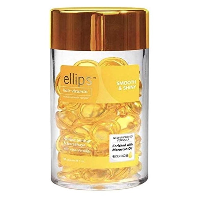 Vitamina para el cabello Ellips Smooth Shiny con aceite marroquí, 50 cápsulas