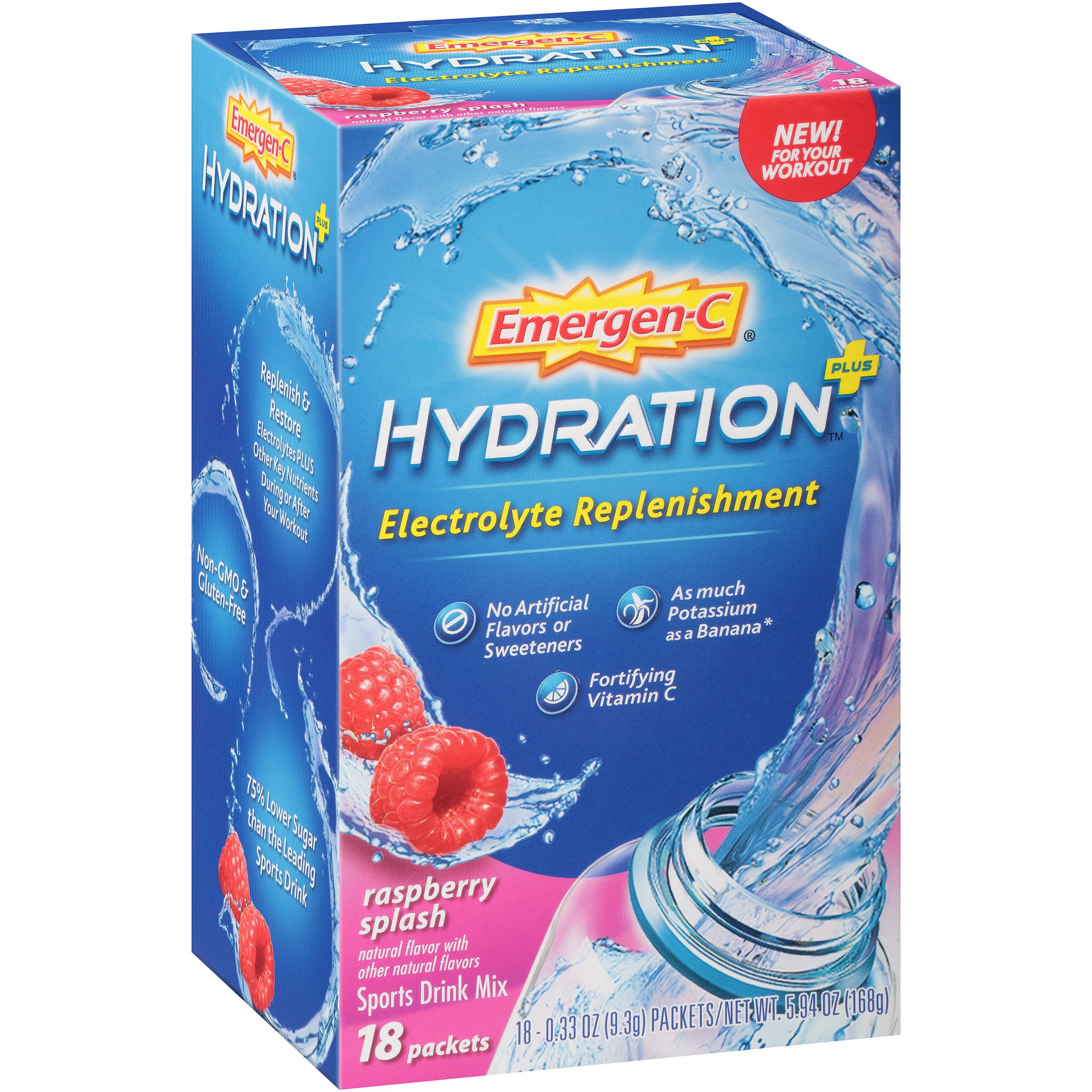 Emergen-C Hydration+ Sports Drink Mix with Vitamin C. Electrolyte Replenishment, 0.33... by Alacer Corp.