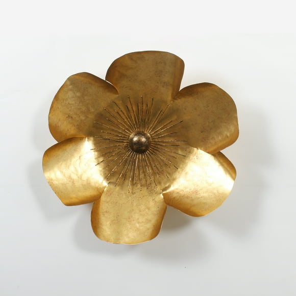 Golden Metal Flower Wall Decor (Medium)