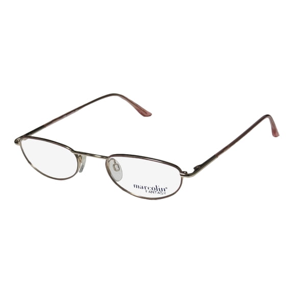 NEW MARCOLIN 7215 MENS/WOMENS DESIGNER FULL-RIM GOLD / ROSE CONSERVATIVE SCHOOL TEACHER LOOK STYLE FRAME DEMO LENSES 49-21-140 FLEXIBLE HINGES EYEGLASSES/EYEGLASS FRAME