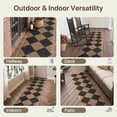 thumbnail image 3 of DEORAB Outdoor Runner Rug 2'x 7' Polypropylene Surface Washable UV-Resistant Carpet Hallway Entryway Patio Balcony Deck Black & Coffee, 3 of 6