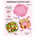 Glass Salad Container,56oz Salad Bowl To Go for Lunch with Airtight Lid ...