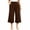 Brown, variant on Khunlpohl Womens Capri Pants Plus Size Wide Legs Palazzo Elastic High Waist Pant Casual Baggy Plain Capris Trousers with Pockets