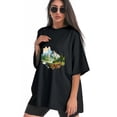 thumbnail image 5 of Women T Shirt Graphic Tee Summer Tops Half Sleeve Loose Drop Shoulder Vintage Shirts Streetwear Sweat Casual Tees XS, 5 of 5