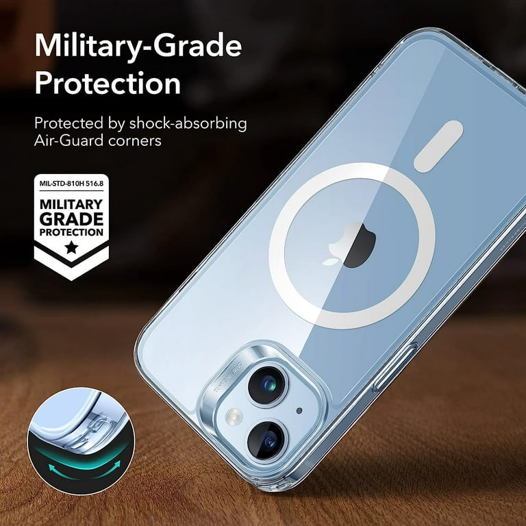  ESR for iPhone 14 Case/iPhone 13 Case, Compatible with MagSafe,  Shockproof Military-Grade Protection, Magnetic Phone Case for iPhone 14/13,  Classic Hybrid Case (HaloLock), Clear : Cell Phones & Accessories