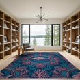 thumbnail image 2 of ODIKA 9'x12' Washable Area Rug Non-Shedding, Easy Care Fish Medallion With Coral Reef Scallop Motifs Mermaid Gradient Refined for Master Suite, California King, Under Bed, 2 of 7