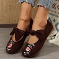 thumbnail image 2 of Womens Shoes,Casual Shoes Embroidered Easy On for Everyday Wear Comfortable Flat Casual Shoes for Casual Outfits,Shoes for Women,Coffee,9.5, 2 of 9