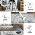 thumbnail image 4 of Washable Boho Vintage Area Rug - Distressed Non-Slip Collapsible Carpet - Low Pile Accent Rug for Living Room, Bedroom, Dining Room, Office - Neutral Farmhouse Style - Grey, 5x7ft, USA, 4 of 7