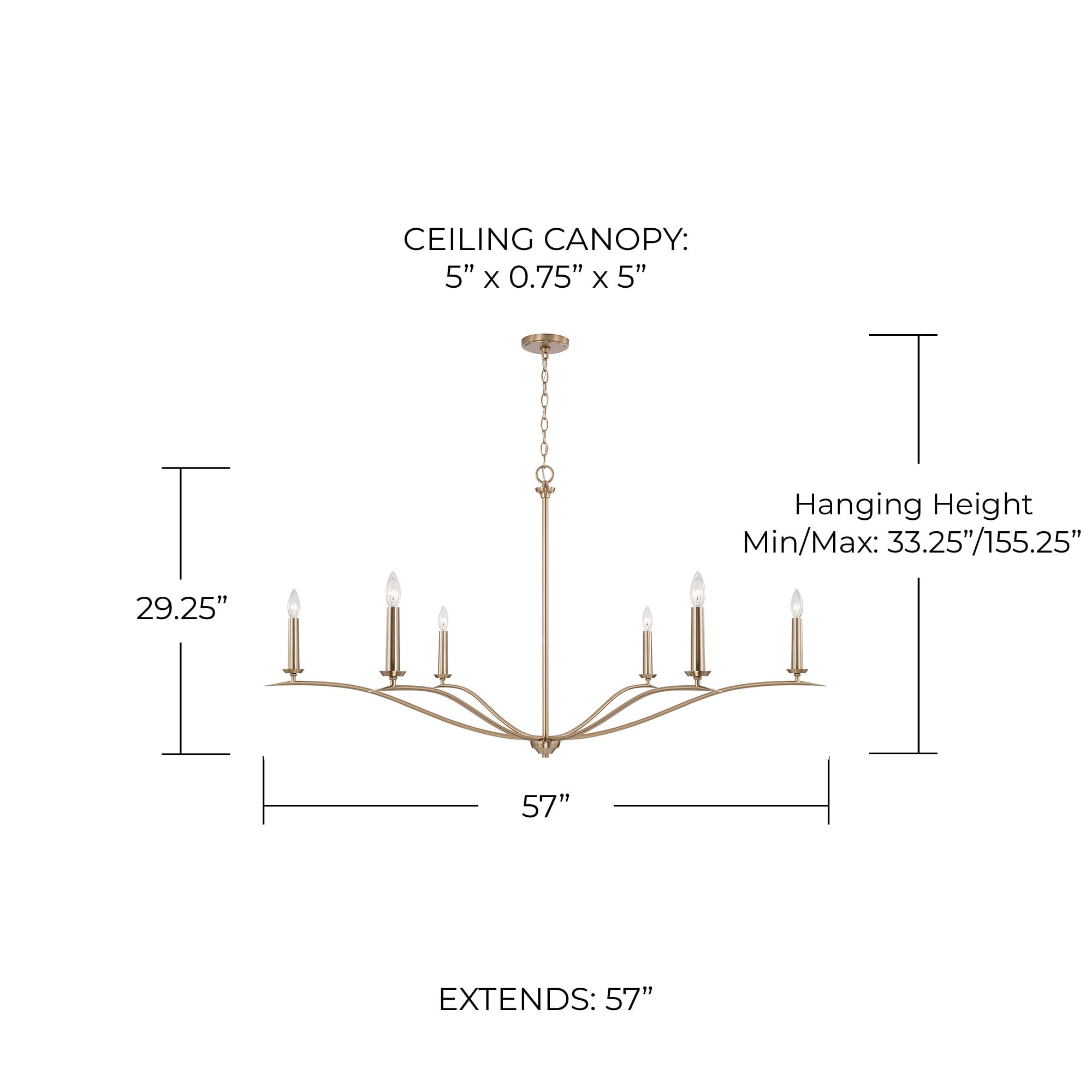 6 Light Chandelier-29.25 Inches Tall And 57 Inches Wide-Black Iron Finish Capital Lighting 450661Bi