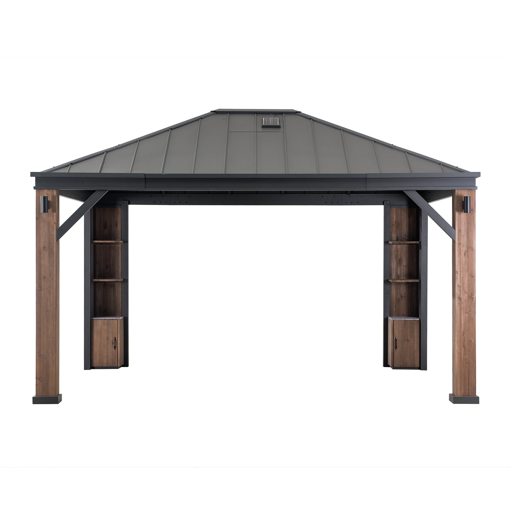 Sunjoy Elmgrove 12 ft. x 14 ft. Hardtop Gazebo with LED Lighting and
