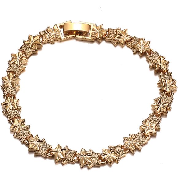 HAHADAXA Star Bracelets Love Charm Copper Bracelet Statement Jewelry, Brass, n