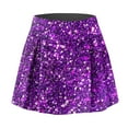 thumbnail image 6 of XIAONU Women's Glitter Mini Skirt High Waisted Side Slit Shiny Party Skirt Carnival Casual Athletic Skort, 6 of 6