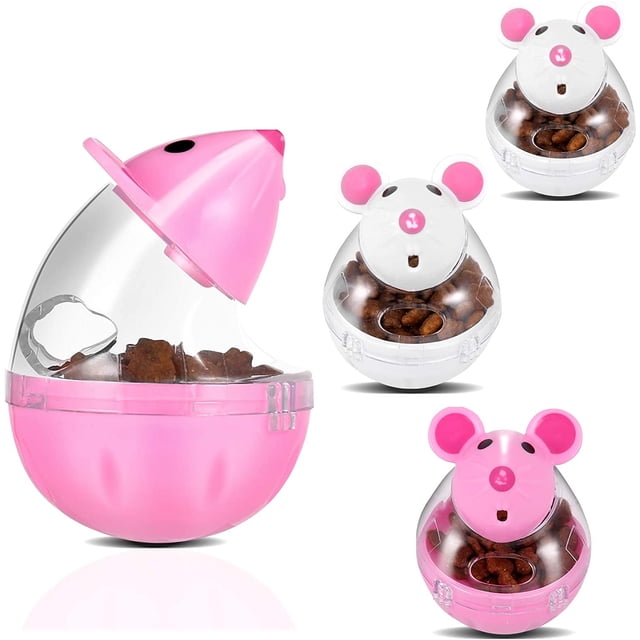 Dispensador de bolas de comida para gatos PORTOWN, juguete de alimentación lenta, 4 unidades