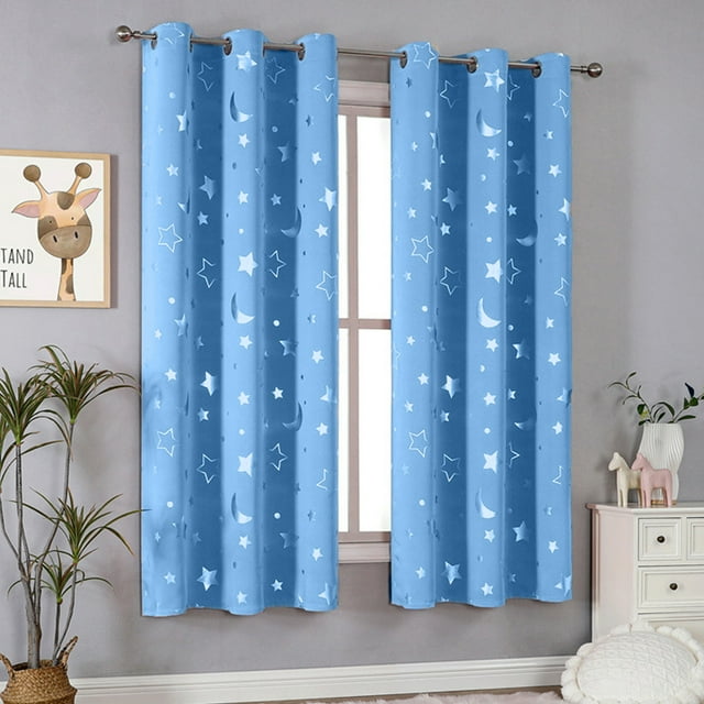 Curtain Panel Pair 53.93In Polyester Sunlight Blocking Noise Reducing Temperature Regulating Grommet Decor For Bedroom Living Room Window Treatment Home Indoor Modern Decorations