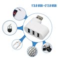 thumbnail image 3 of 3 Port Aluminum Mini USB 3.0 Hub, 180 Degree Rotatable USB Hub Dock, 480mbps USB Port Splitter, For Desktop PC, 3 of 8