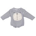 thumbnail image 1 of Salute Baby Unisex Stripe Long Sleeve Romper Black 12-18 Months, 1 of 5