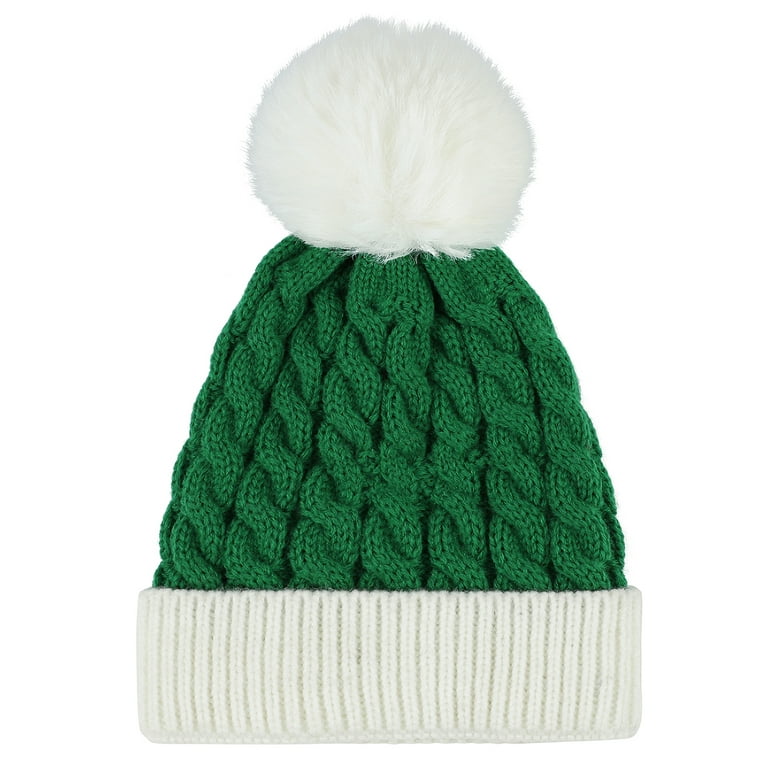 Neutral Green - Baby Knitted Pom Hat (0mths-2yrs)