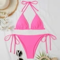 thumbnail image 2 of MSJUHEG Summer Swimsuit,Bikini Tops Full Coverage Bottoms,Tie Back Bathing Suit,Bralette Bikini Set,Bikinis Set,Boho Swimsuits for Women,High Waisted Bikini Sets for Women Hot Pink L, 2 of 8
