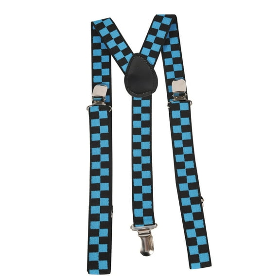 Blue Checkerboard Suspenders