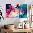 thumbnail image 3 of Elephant Stock Pink And Blue Abstract Wall Art - Horizontal Canvas Wall Art - Living Room Wall Decor - Abstract Canvas - Teal And Turquoise Decor - 24" x 16", 3 of 8