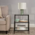 thumbnail image 2 of Hillsdale Harlan 3-Tier Tempered Glass and Metal End Table in Black, 2 of 5
